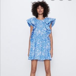 Zara Printed Ruffle Dress